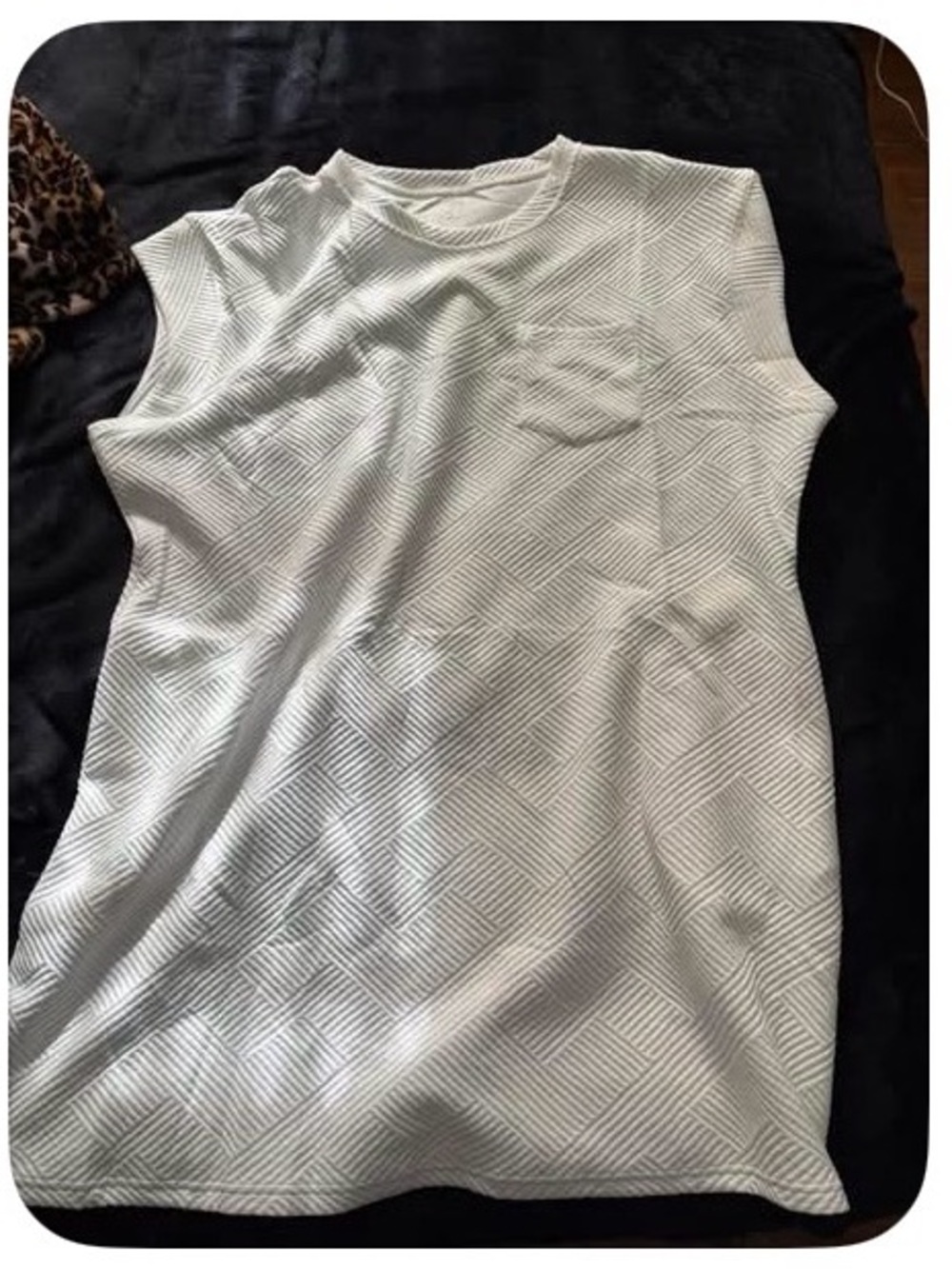 Amazon White Textured Mini Dress